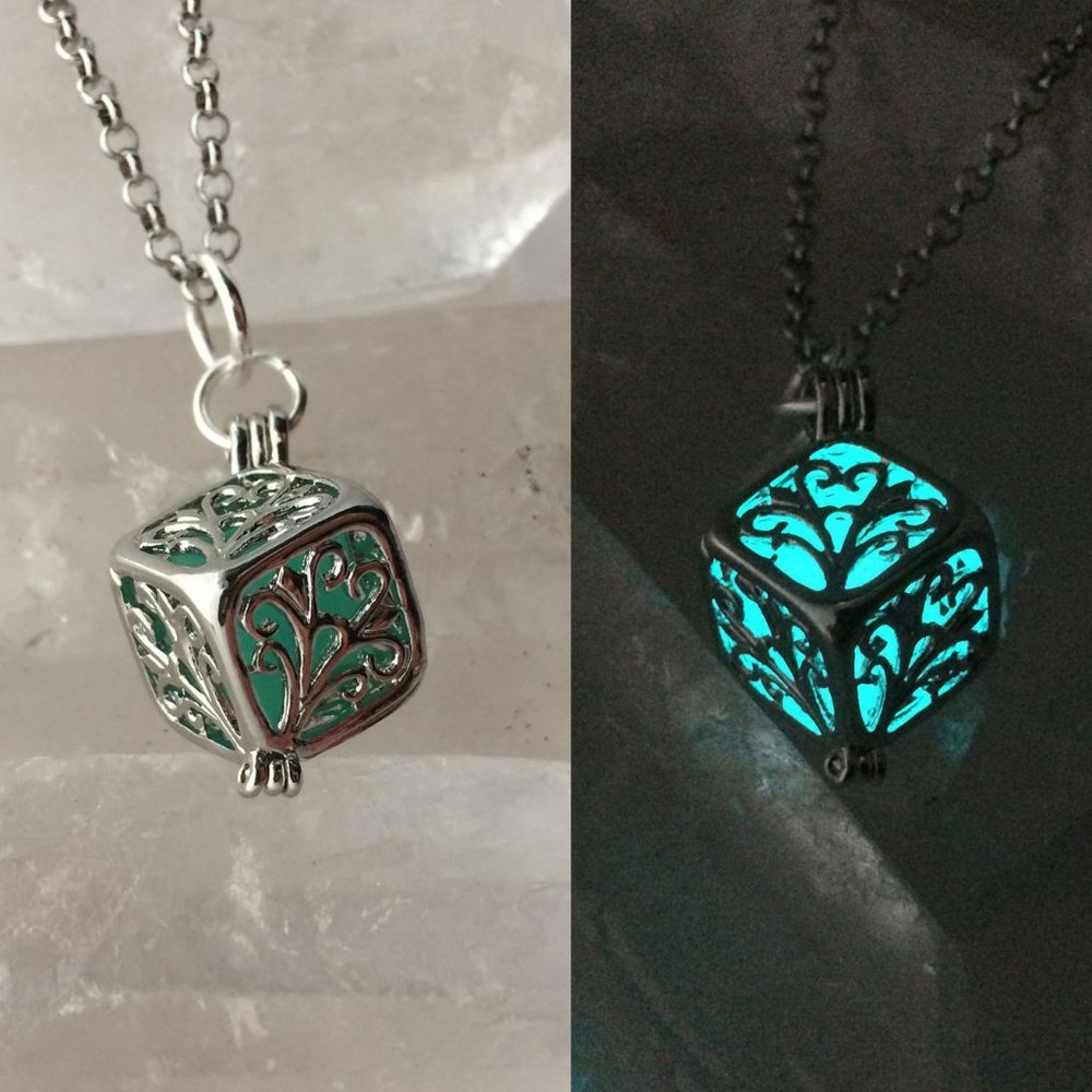 Glow in the dark Cube Necklace